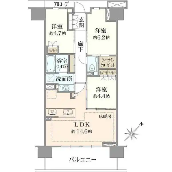 プラウドシティ方南町 間取図
