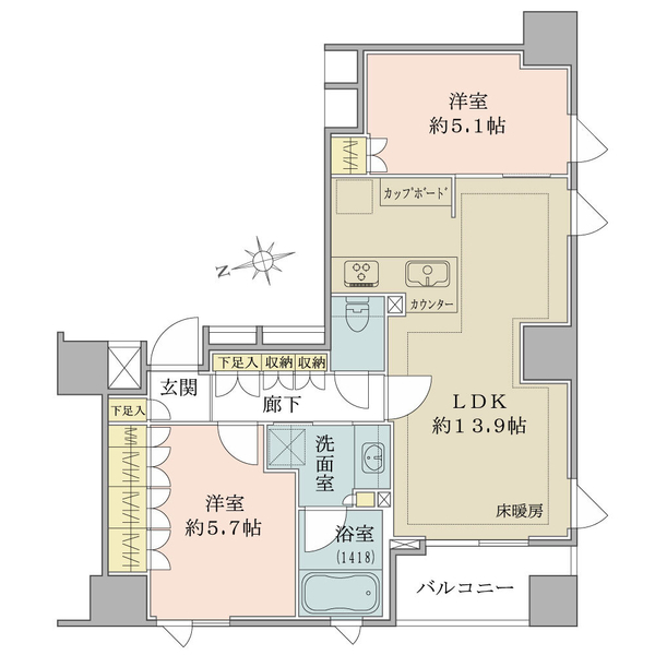 グリーンパーク新富町 間取図