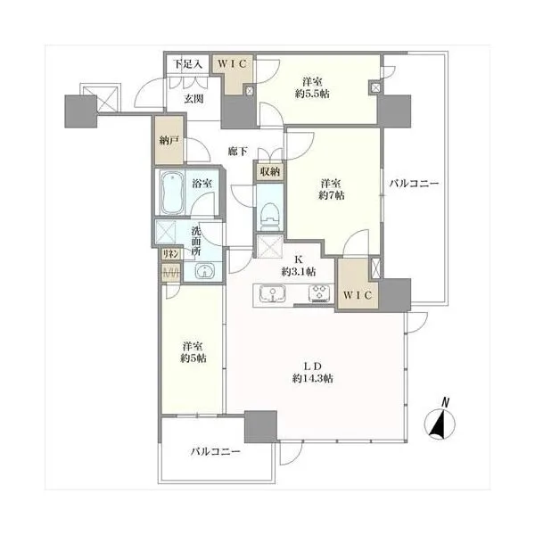 リーフィアタワー海老名ブリスコート 間取図