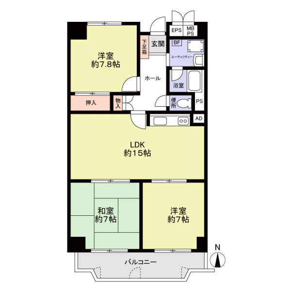 日興千里台スカイタウンＥ館 間取図