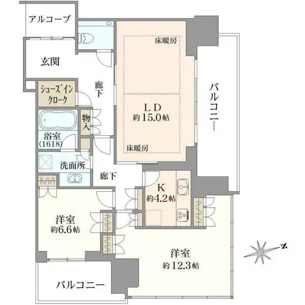 グラングリーン大阪ザ・ノースレジデンス 間取図