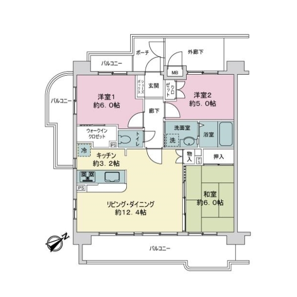 ペルル夏見台 間取図