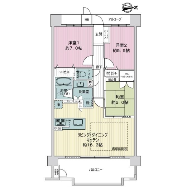 レ・ジェイド伏見中書島 間取図