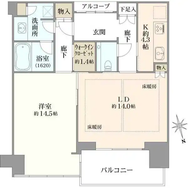 グラングリーン大阪ザ・ノースレジデンス 間取図