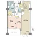 ザ・パークハウス代々木上原 リビングダイニングにエコカラット設置。室内建具は新築時オプション工事にてモデルルーム仕様へ変更。