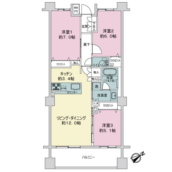 クリオ横浜フロントレジデンス 間取図