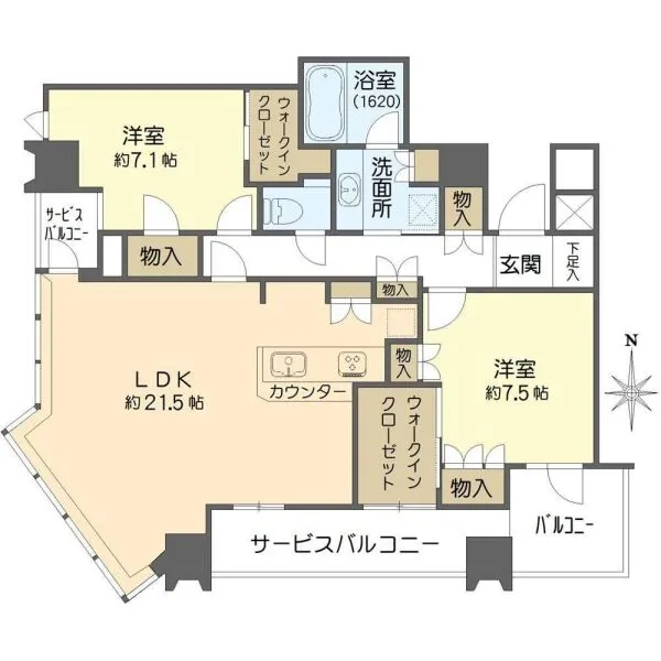 パークタワー北浜 間取図