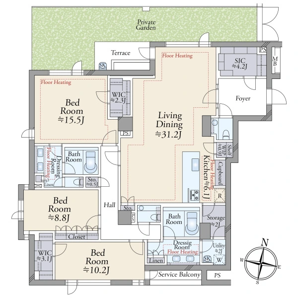 レフィール南麻布 間取図
