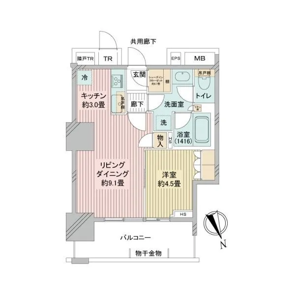 津田沼　ザ・タワー 高層階用EV使用可能な３０階。使い勝手の良い１LDK