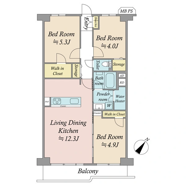 日商岩井第二鶴見マンション 間取図