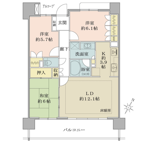 ライオンズ聖蹟桜ヶ丘パシーナ 間取図