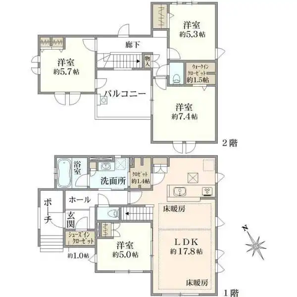 稲城市坂浜４丁目 間取図