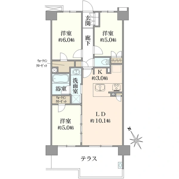 サンクレイドル調布多摩川 間取図
