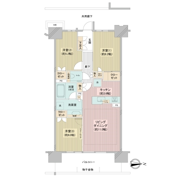 プレミスト湘南辻堂フォレストフェイス 間取図