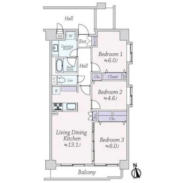 パルミナード多摩川弐番館 間取図