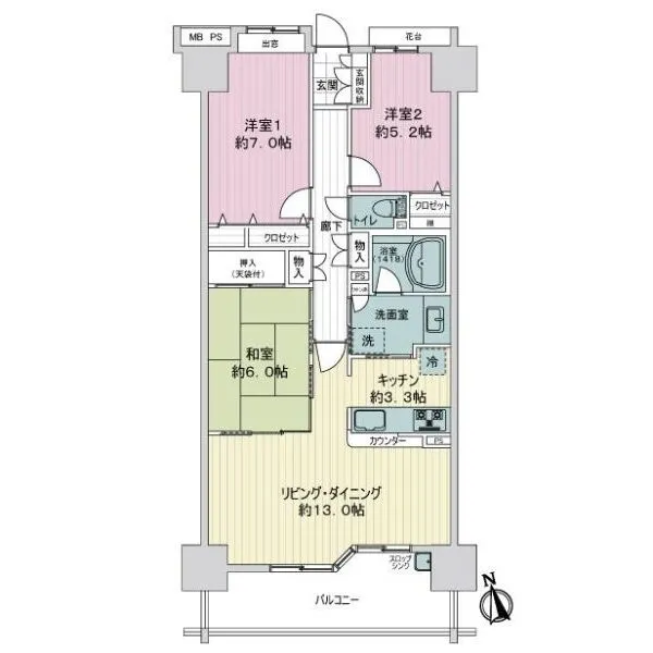 グランヒルシティミレナ 間取図