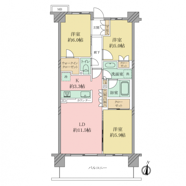 プライム湘南辻堂リーフィアレジデンス 間取図