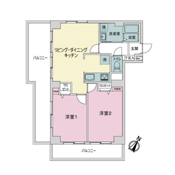 小田急三協谷山ハイツ 間取図