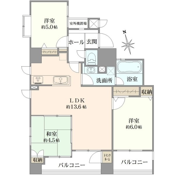 レガリアシティ船橋ガーデンコート 間取図
