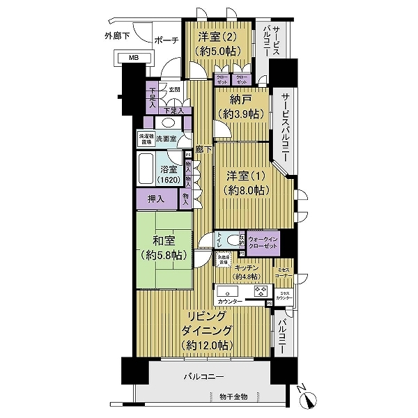 オーベルグランディオ千住大橋 間取図