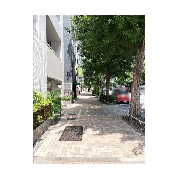 ラコント新宿セントラルパークアパートメント 現地前歩道