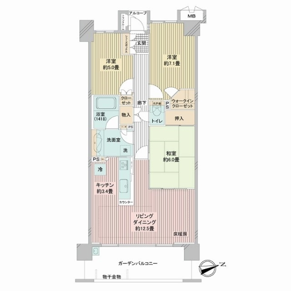 ルネアクアパークスビューフロント 間取図