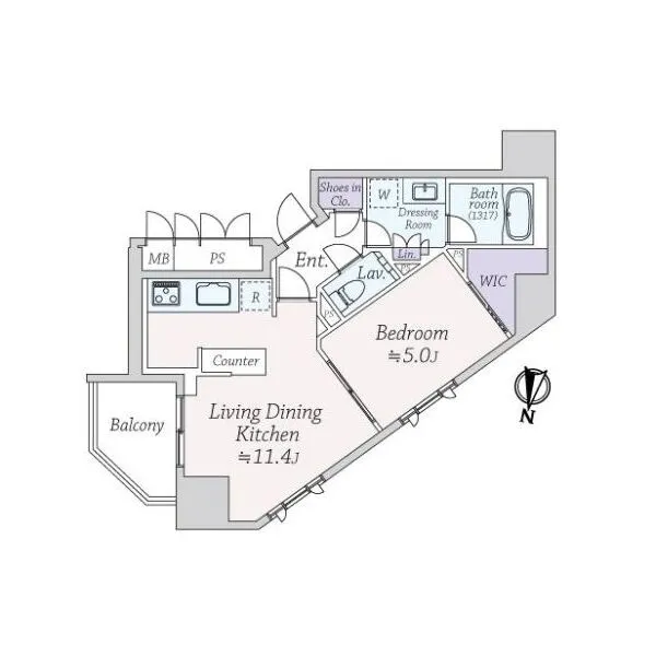 ジオ西新宿ツインレジデンス　ウエスト棟 間取図