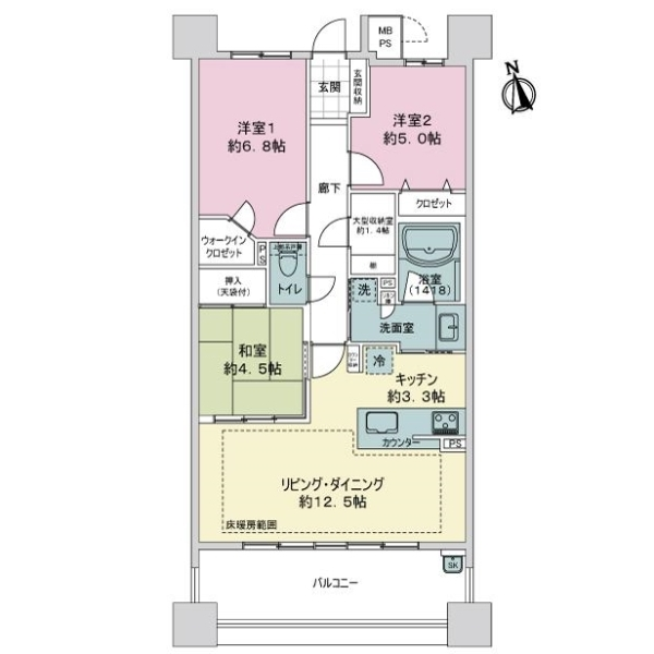 ライオンズ長久手サザンマークス 間取図