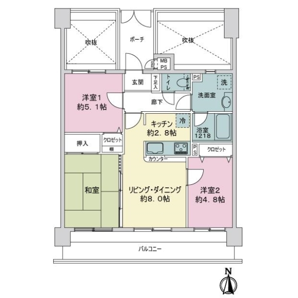 ライオンズマンションお花茶屋第５ 間取図