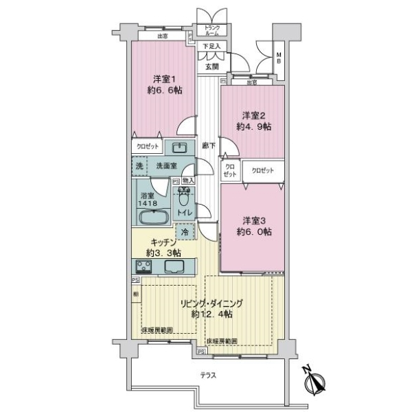 アルスつくし野デュープレックスＥ棟 間取図