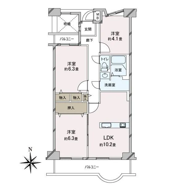パレス新伊丹二番館 間取図