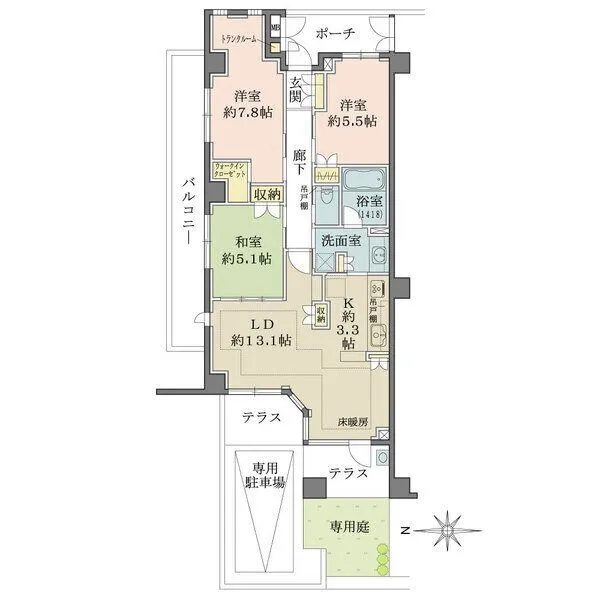 パークハウス元住吉ピュアコンフォートエアリーコート 間取図