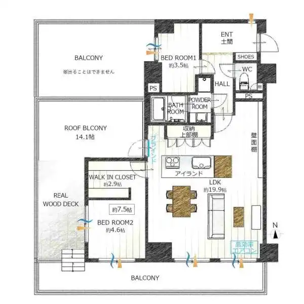 ライオンズマンション代官町 間取図