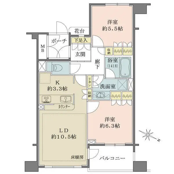 パークハウス下馬一丁目 間取図