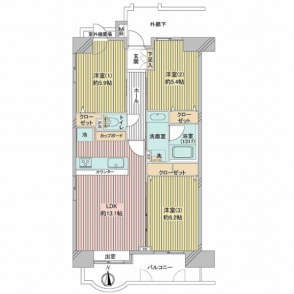 竹の塚ガーデンハウス 間取図