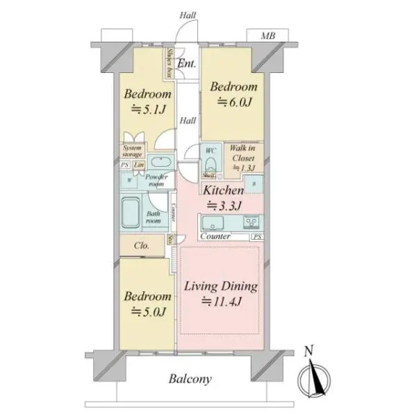 リビオシティ・ルネ葛西 間取図