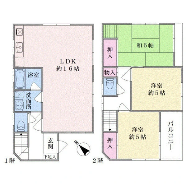 横浜市鶴見区汐入町１丁目 間取図