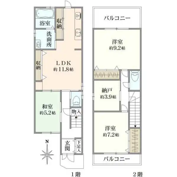 京都市上京区竹屋町通千本東入主税町 間取図