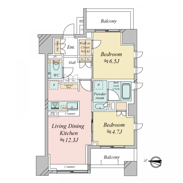 ザ・パークハウスアーバンス中野中央 間取図