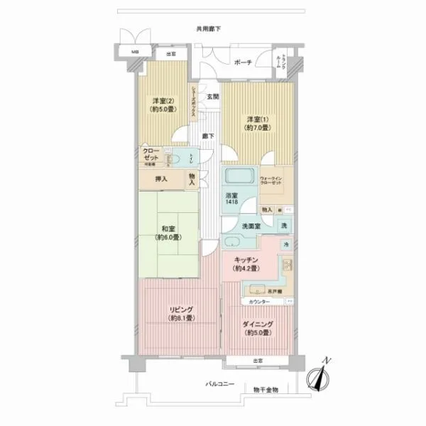 ウィンベルガーデン豊田Ｃ棟 80.98m2の3LDK　ファミリー向きのお部屋です！