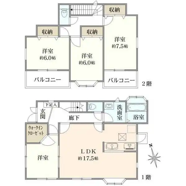 町田市能ヶ谷６丁目 間取図
