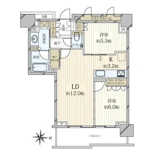 プラウドタワー亀戸クロスゲートタワー 間取図