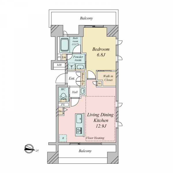 ラコント新宿セントラルパークアパートメント 間取図