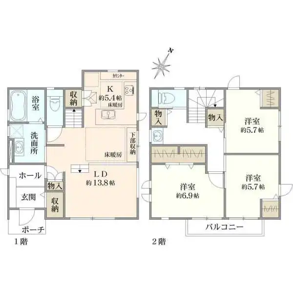 国分寺市光町１丁目 間取図