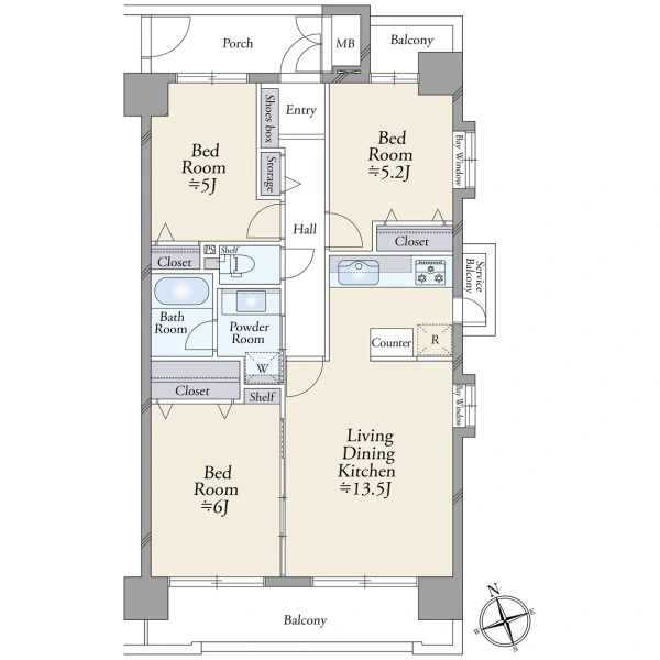 東急ドエルアルス平塚 間取図