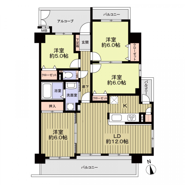 宝マンション矢田 間取図