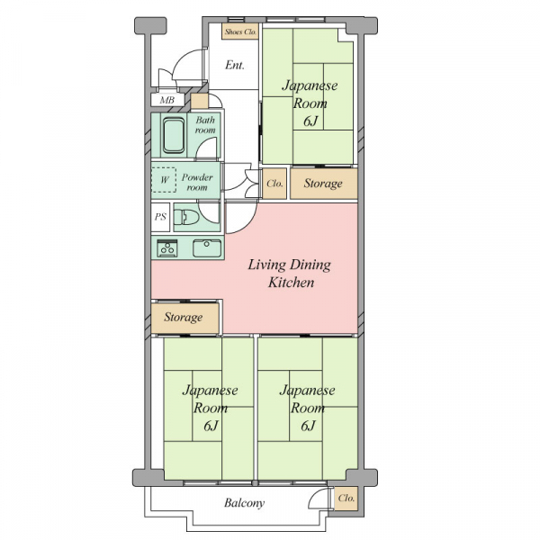 狛江ハイタウン１号棟 間取図