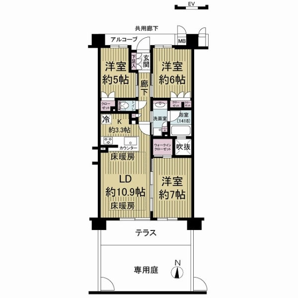 ル・パルトネール京都御屋敷町 間取図