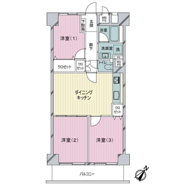 金町スカイハイツ 間取図