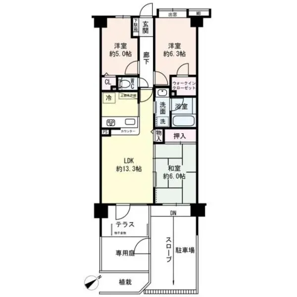 コスモ保土ヶ谷パークフォルム 間取図